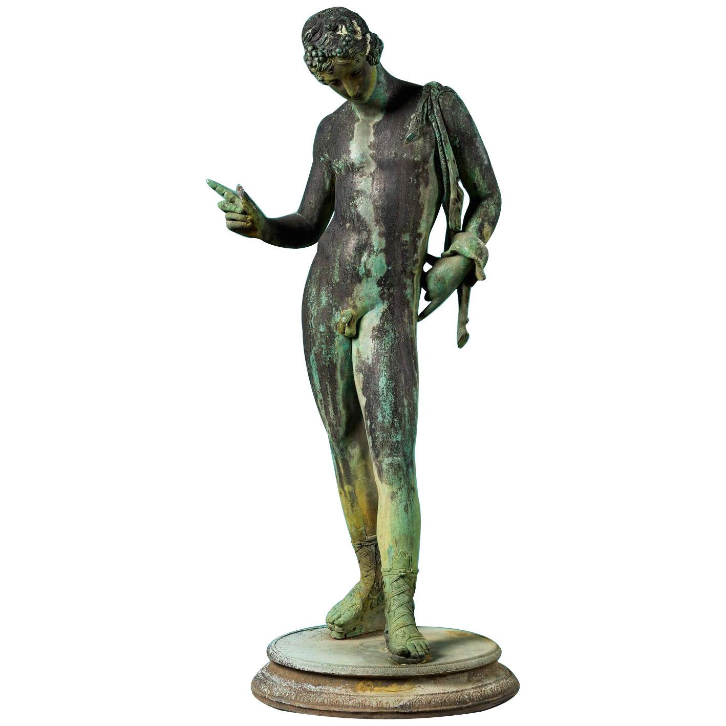 Antique Bronze Statue of Narcissus