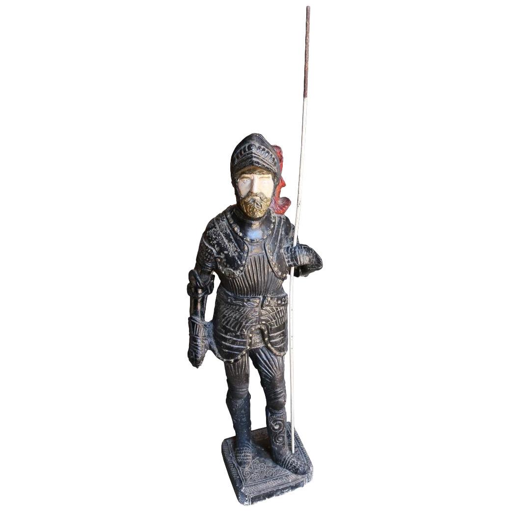 A Sculpture of A Medieval Knight in Armour