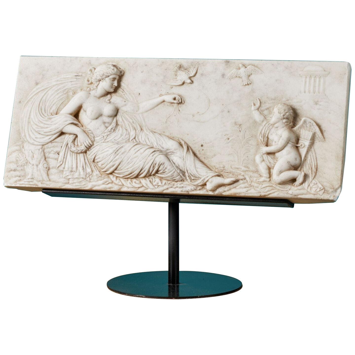 A George III White Marble Chimneypiece Tablet