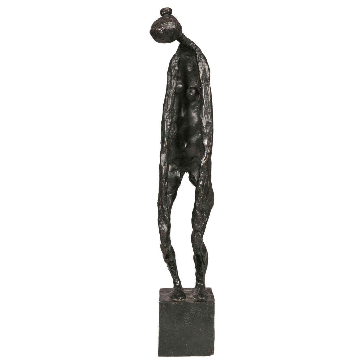 Bronze Standing Woman by Robert Couturier, 1980s