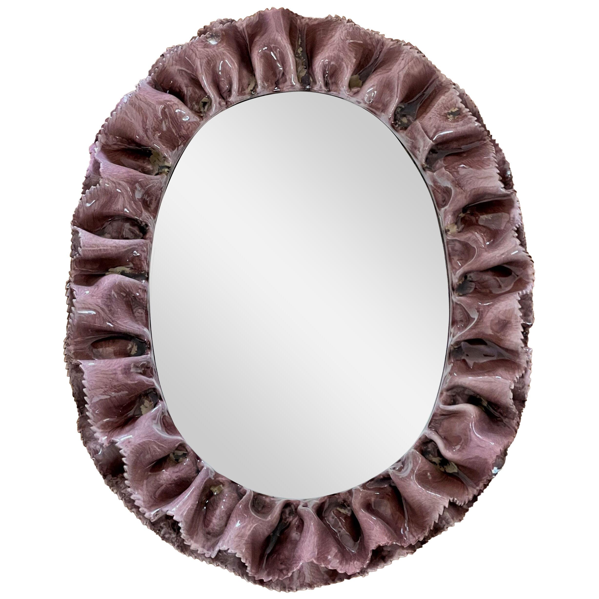 Oval Ceramic Mirror by La Farnesiana 
