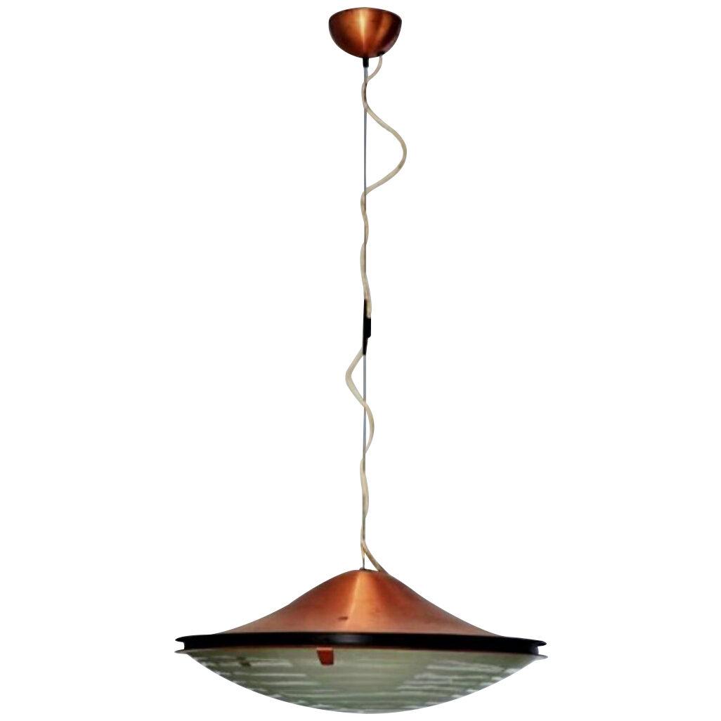 1960's Rare Stilnovo Hanging Lamp Attributed to G. Scolari