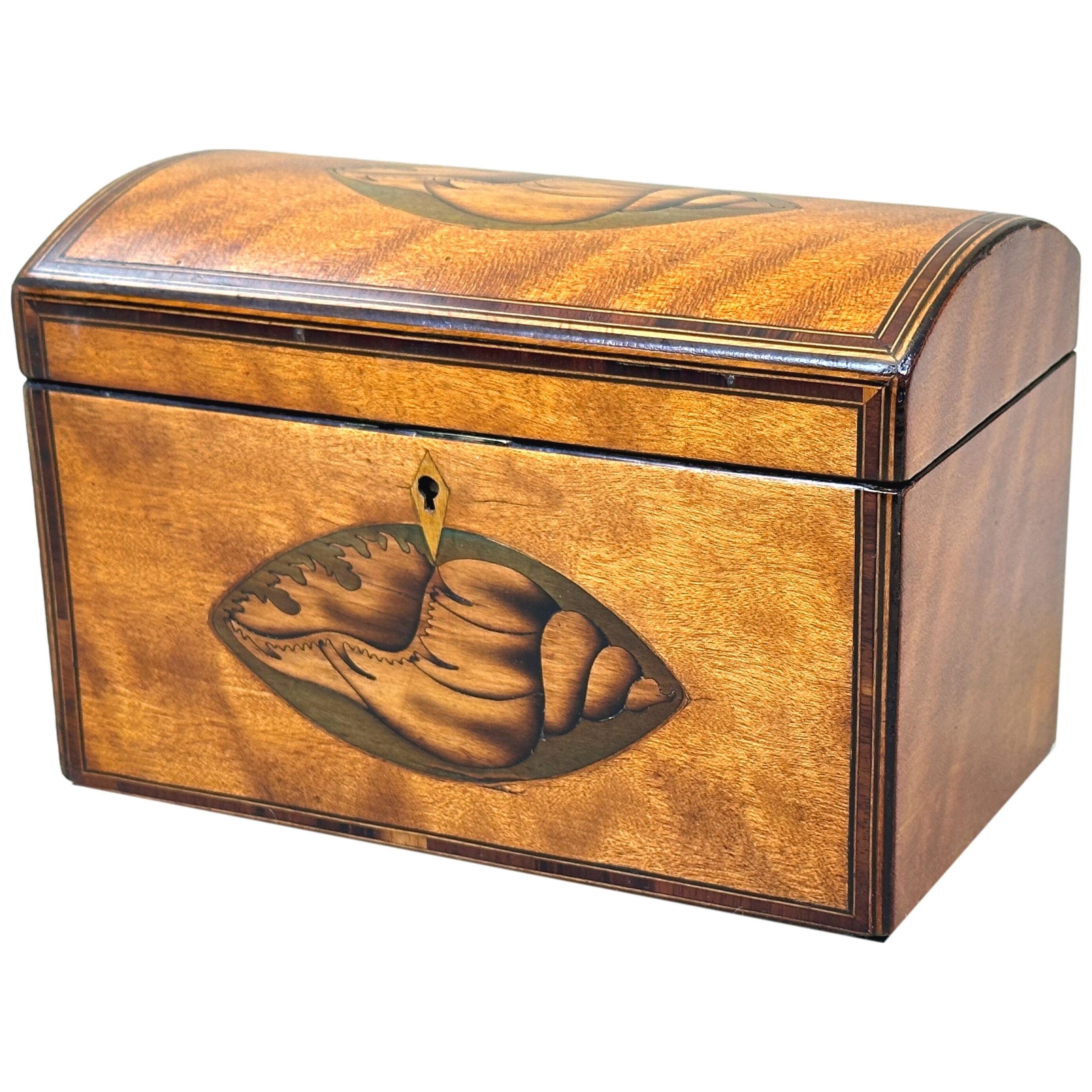 18th Century Satinwood Domed Tea Caddy