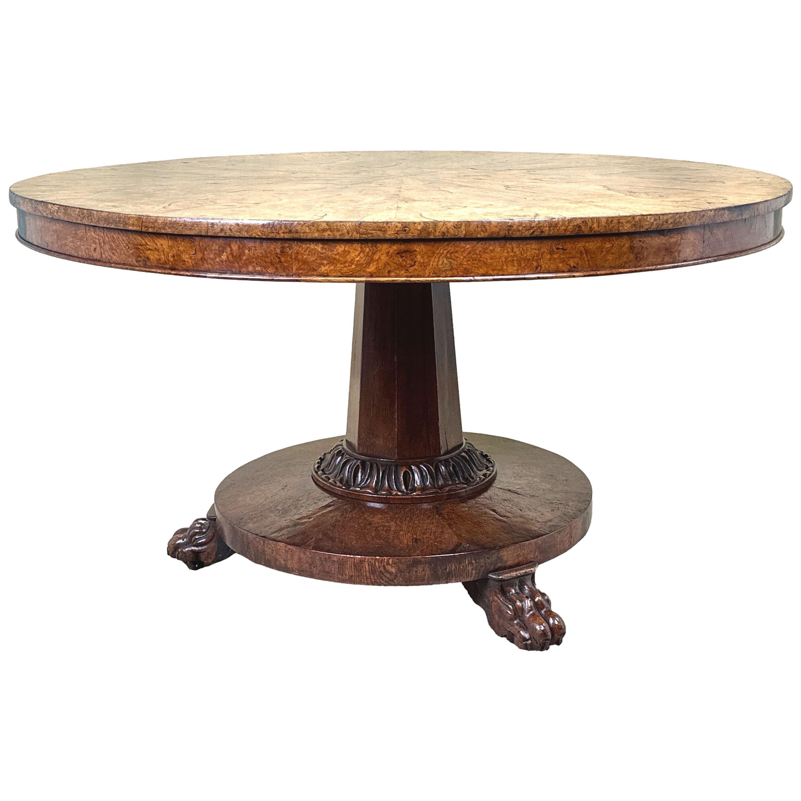 19th Century Burr Oak Centre Table