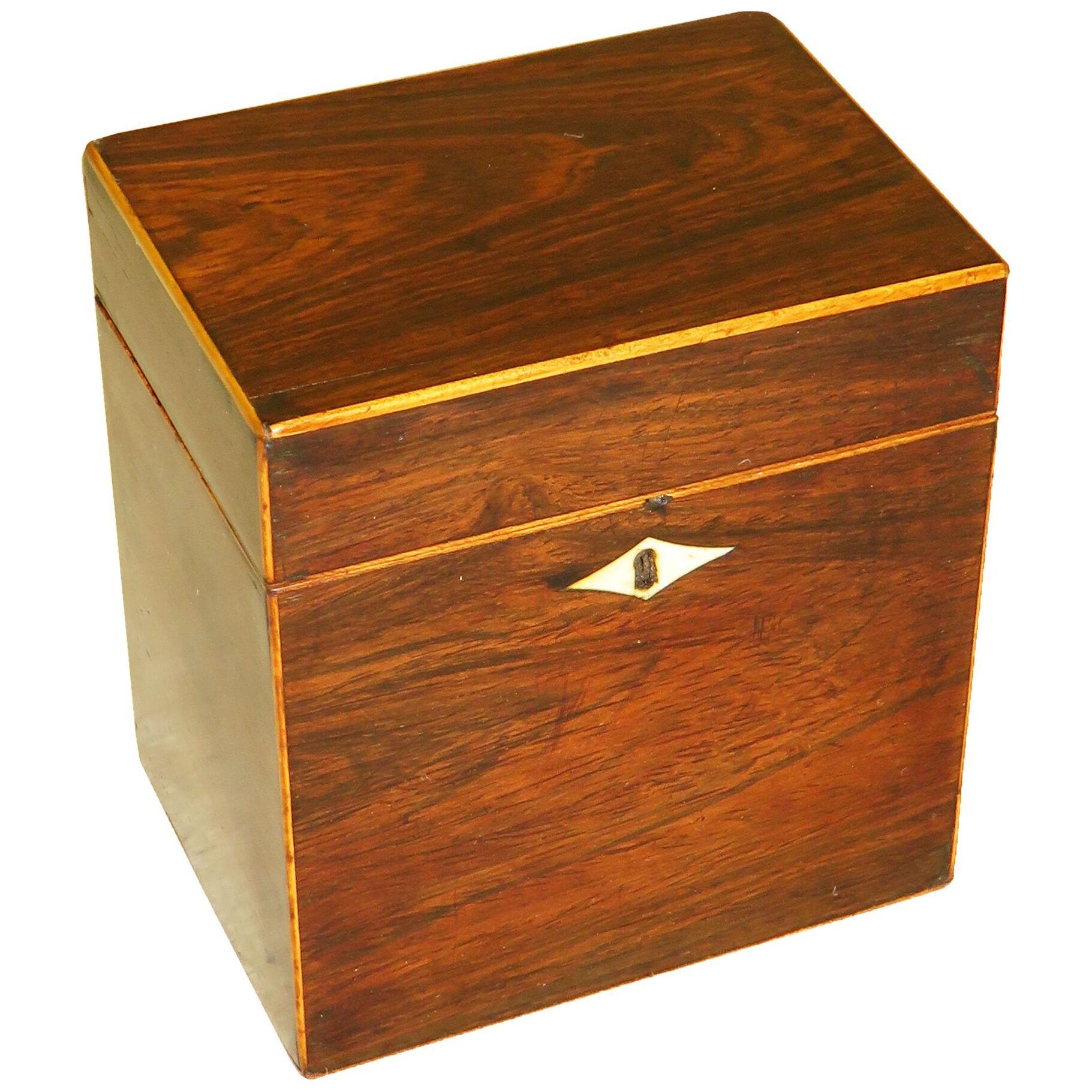 Rosewood 18th Century Oblong Tea Caddy 