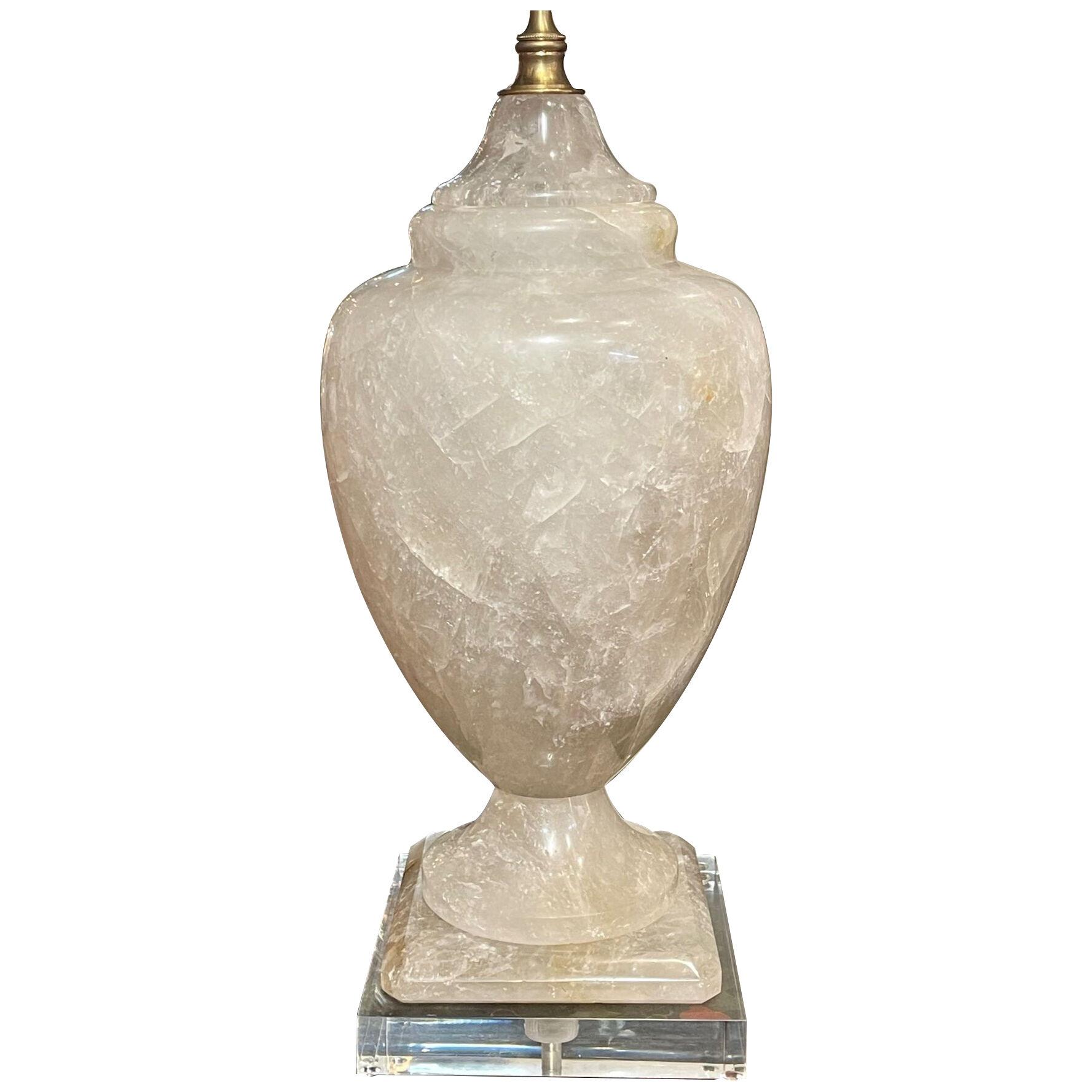 Large Scale Polished Rock Crystal Lamp