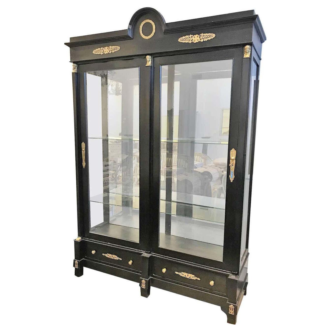 Large Antique French Empire Vitrine or Display Cabinet, circa 1890