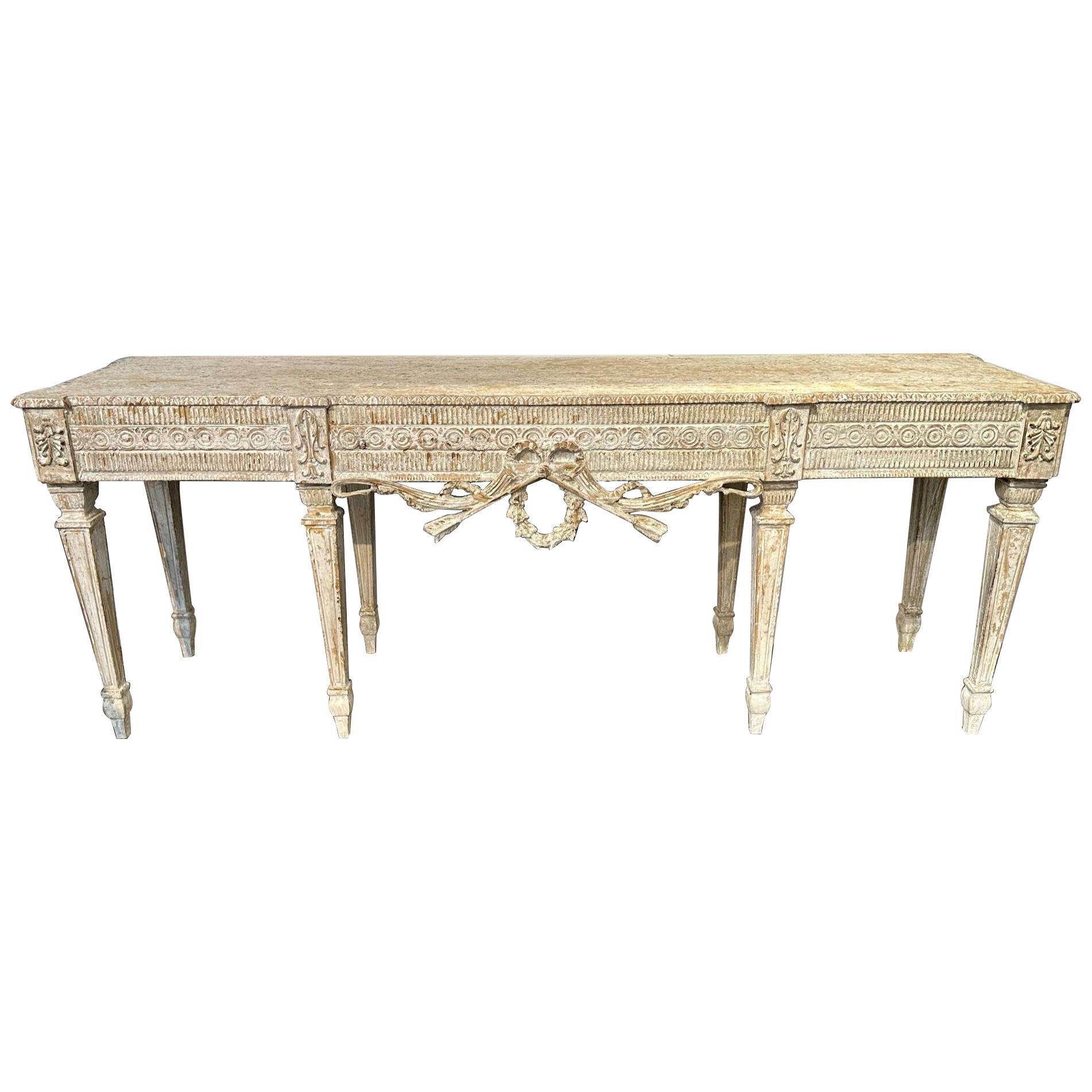 Italian Neo-Classical Carved and Painted Console