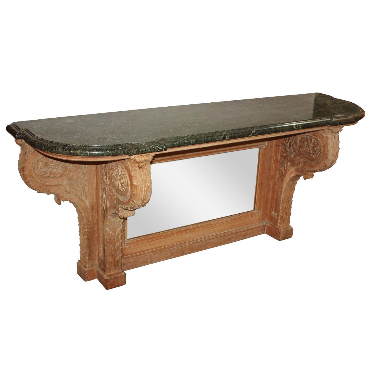 19th Century Continental Stripped Pine Console