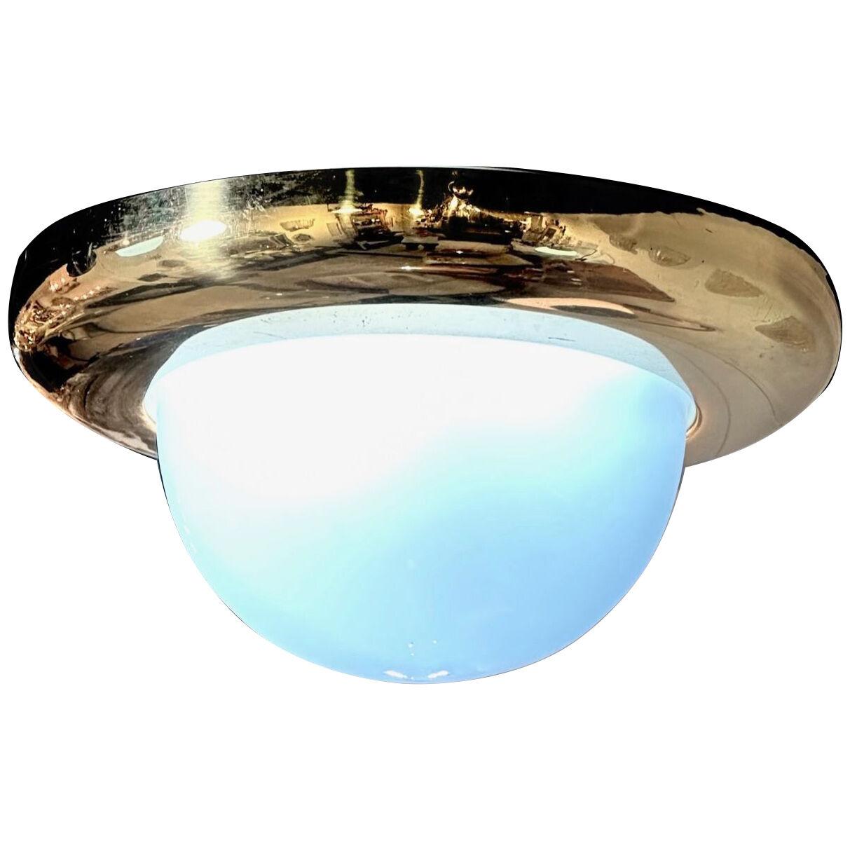 Murano Glass and Brass Dome Light