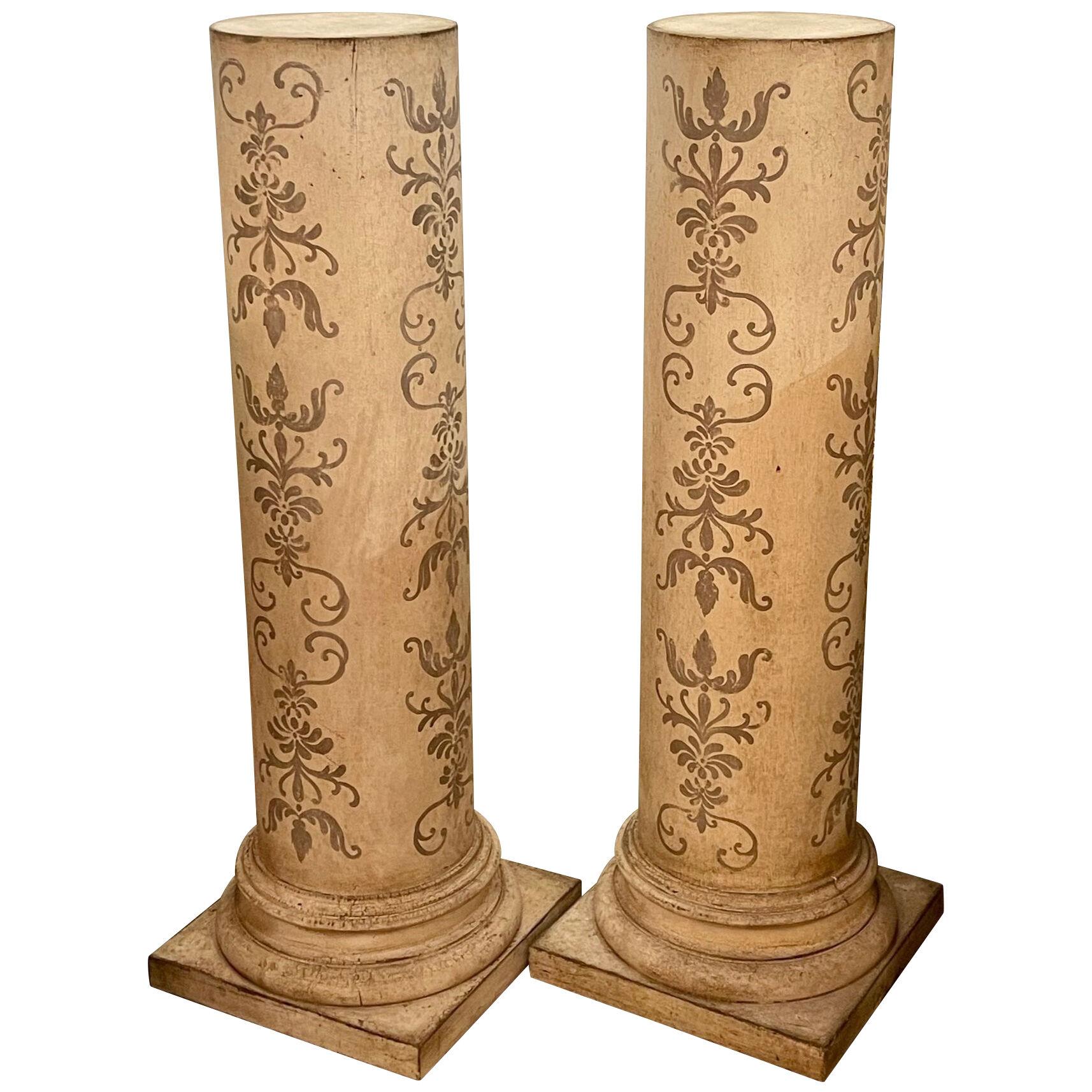 Pair of Italian Painted Wood Pedestals