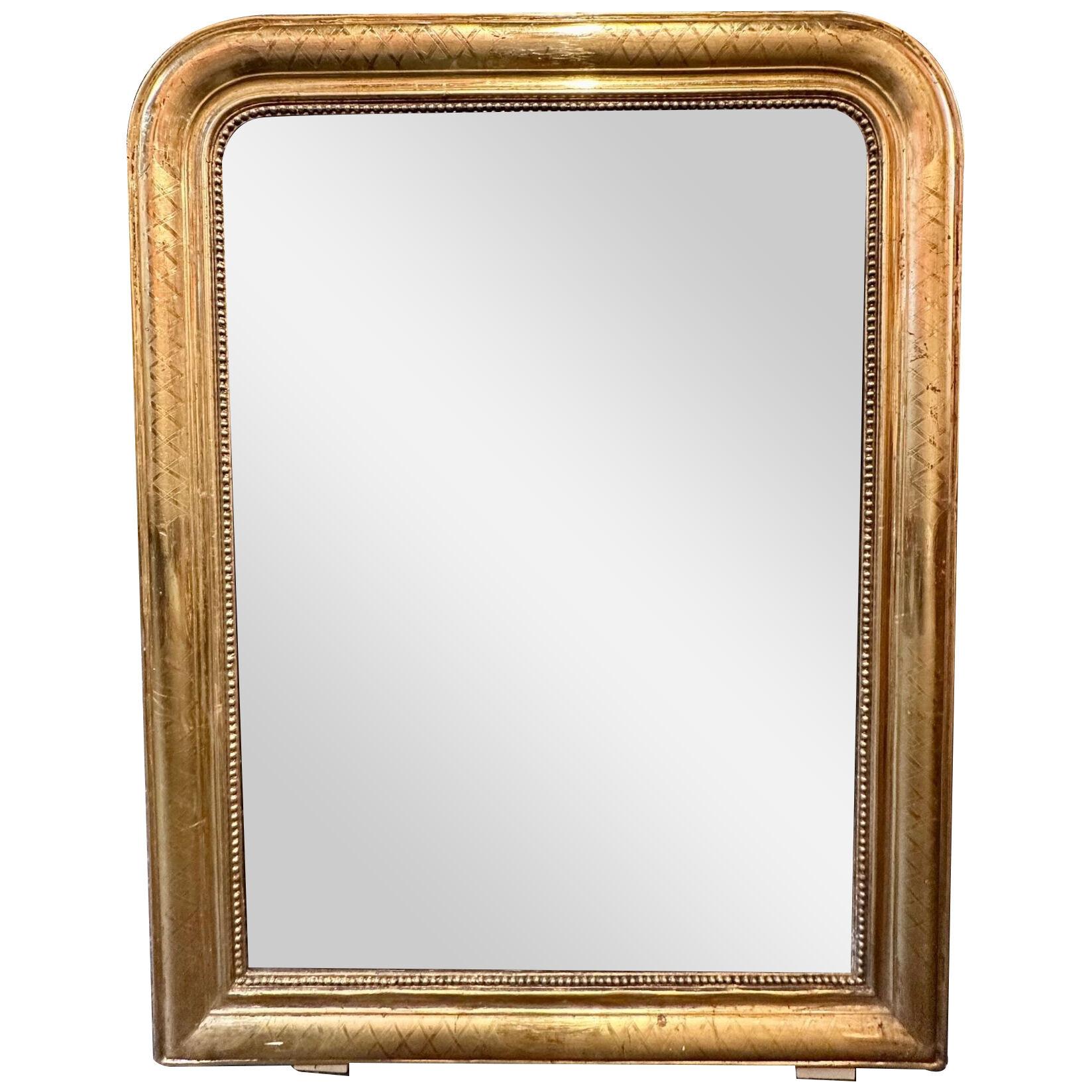 19th Century Gold French Louis Philippe Mirror