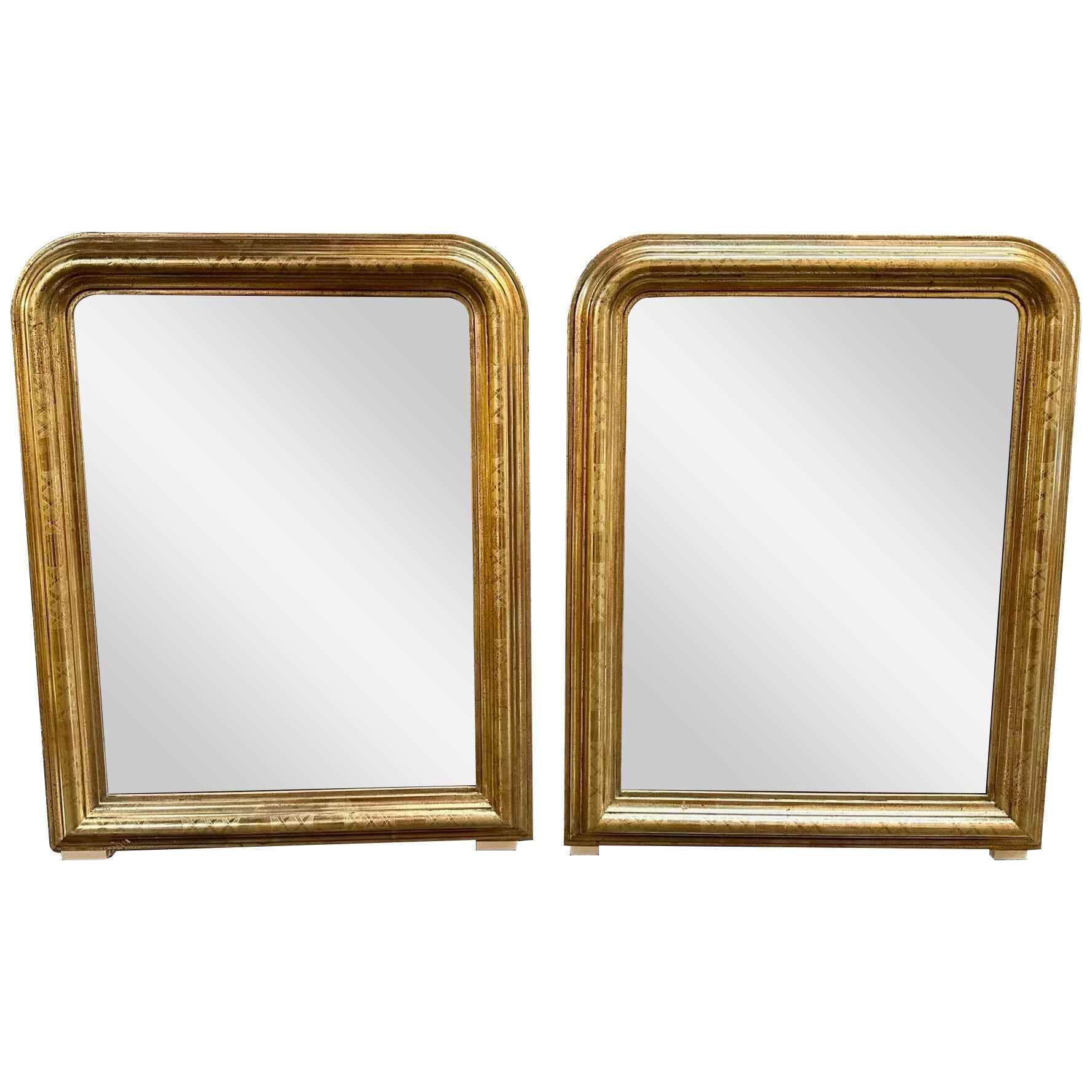 Pair of Louis Philippe Mirrors with X Pattern