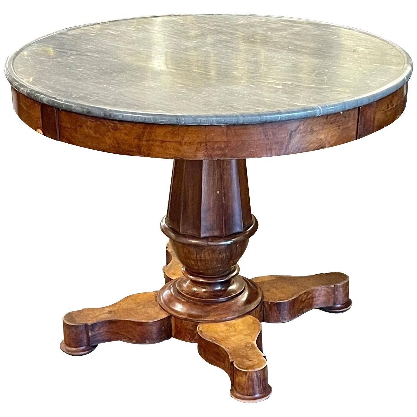19th Century Italian Carved Walnut Center Table
