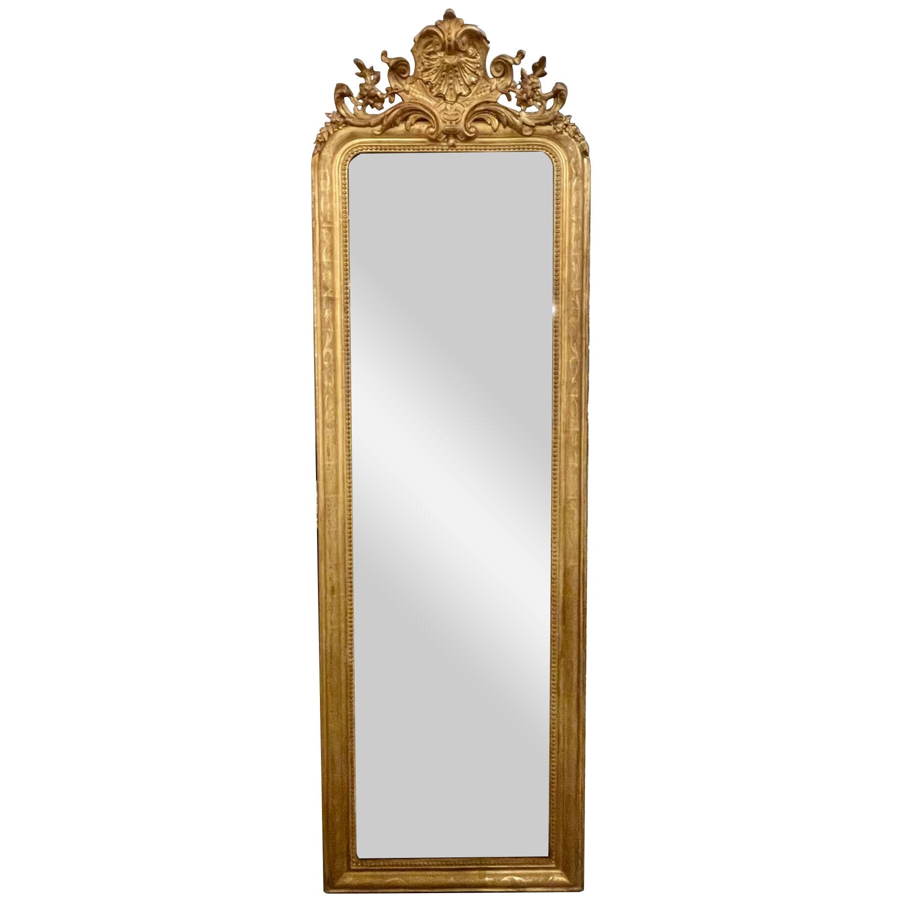 19th Century French Louis Philippe Narrow Mirror