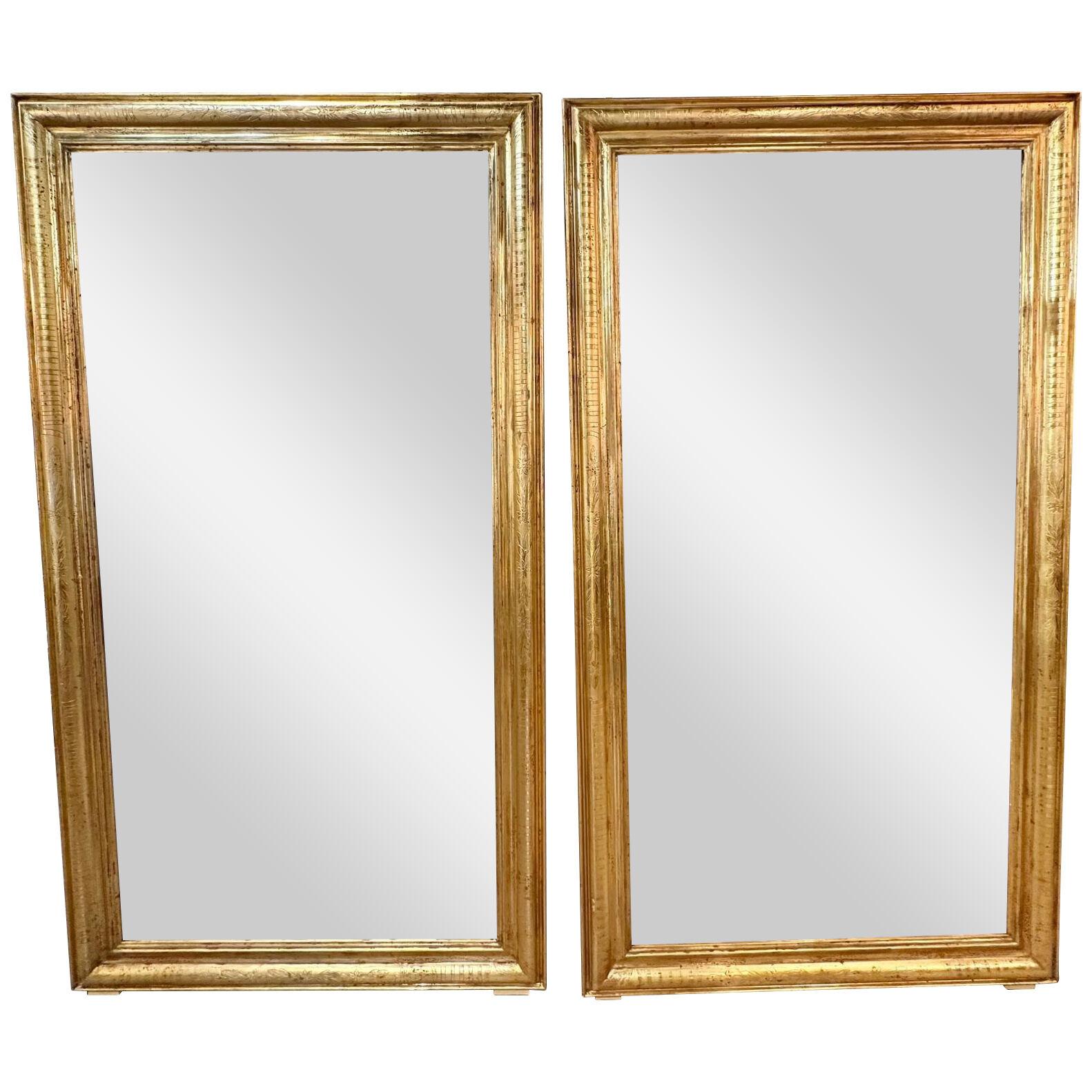 Pair of French Directoire' Giltwood Mirrors