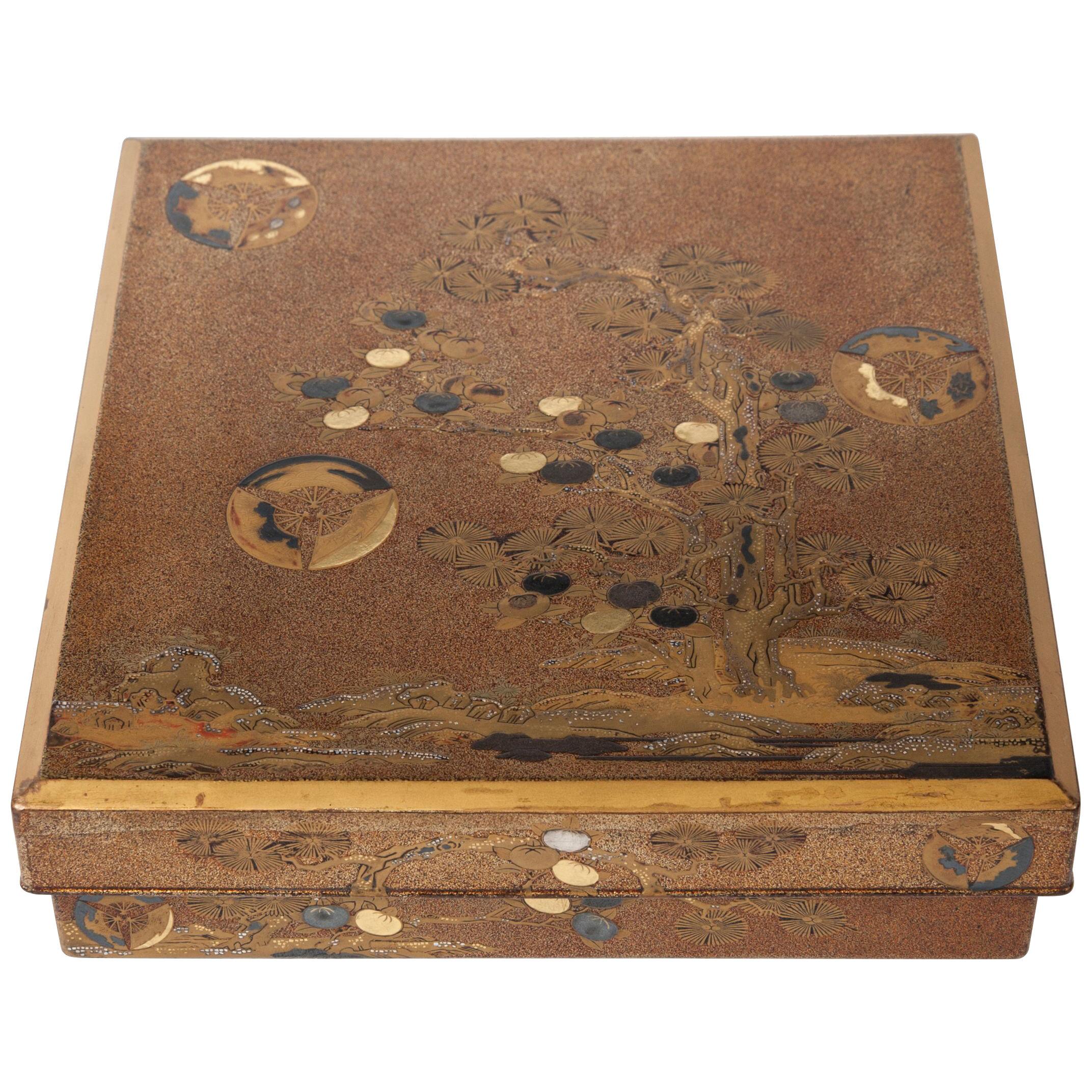 Japanese gold lacquer suzuribako (writing box)