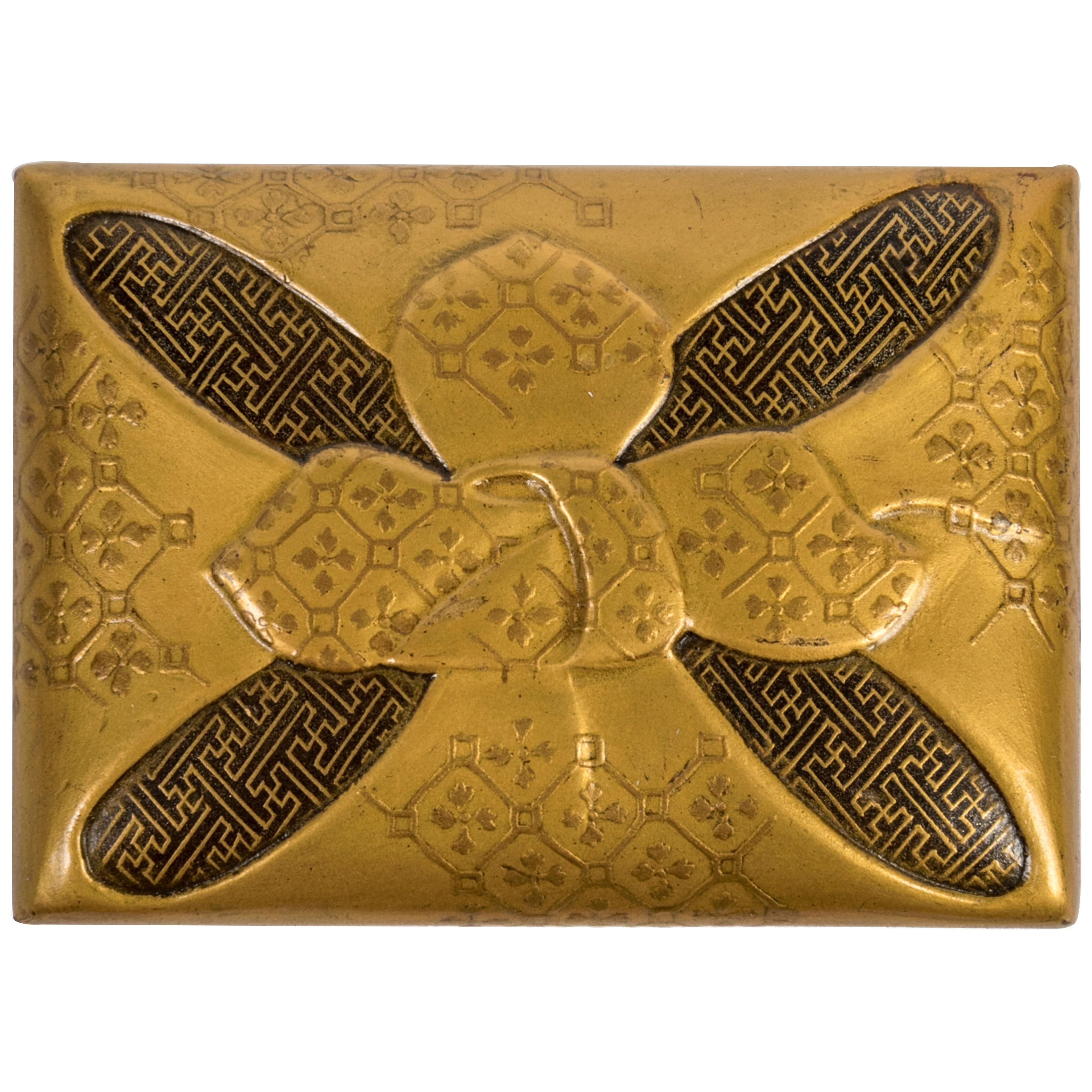 Japanese gold lacquer furoshiki kobako (box)