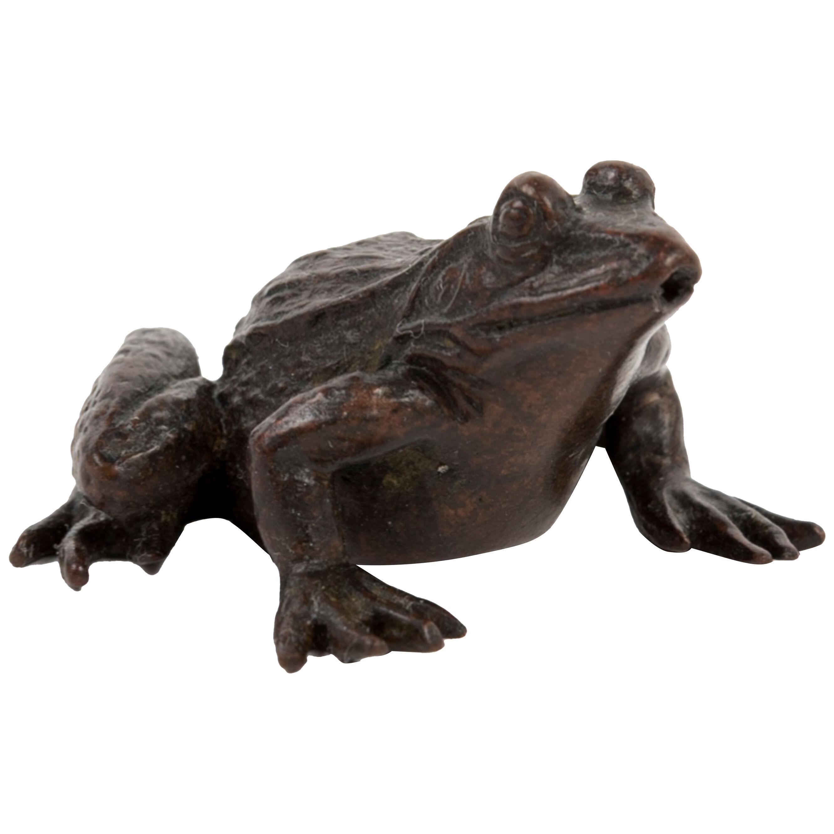 Japanese bronze frog okimono (medium)