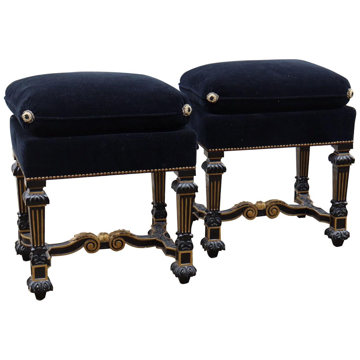 Pair of French 20th century Louis XIV Style Vintage Benches