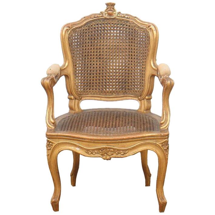 A French 19th Century Gilt Wood Child's Armchair