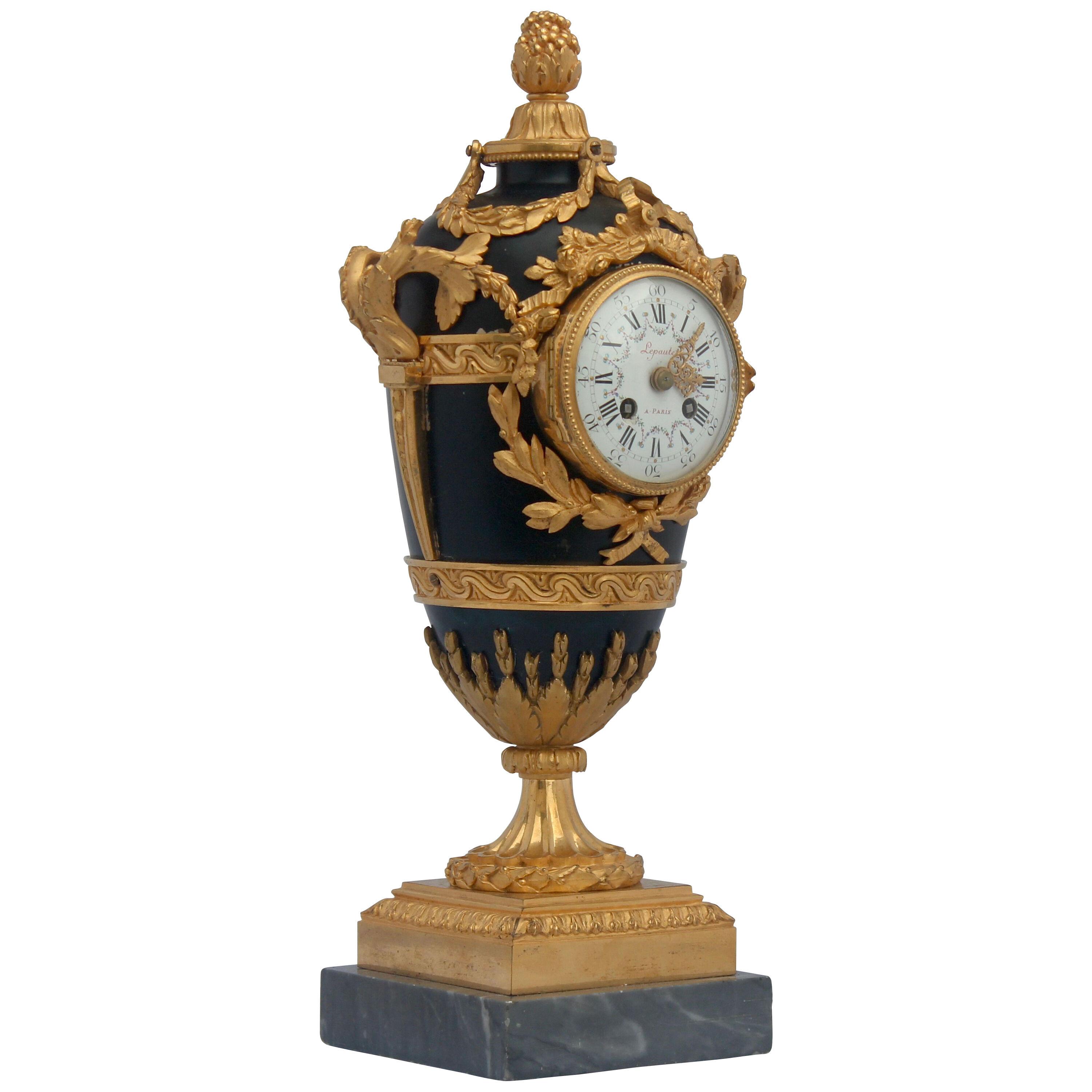 French Louis XVI Style Mantel Clock by Eugène Hazart, À Paris