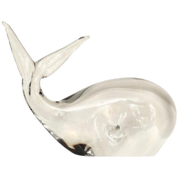 A Large Murano Crystal Whale by Vincenzo Nason, Venice, 1970s