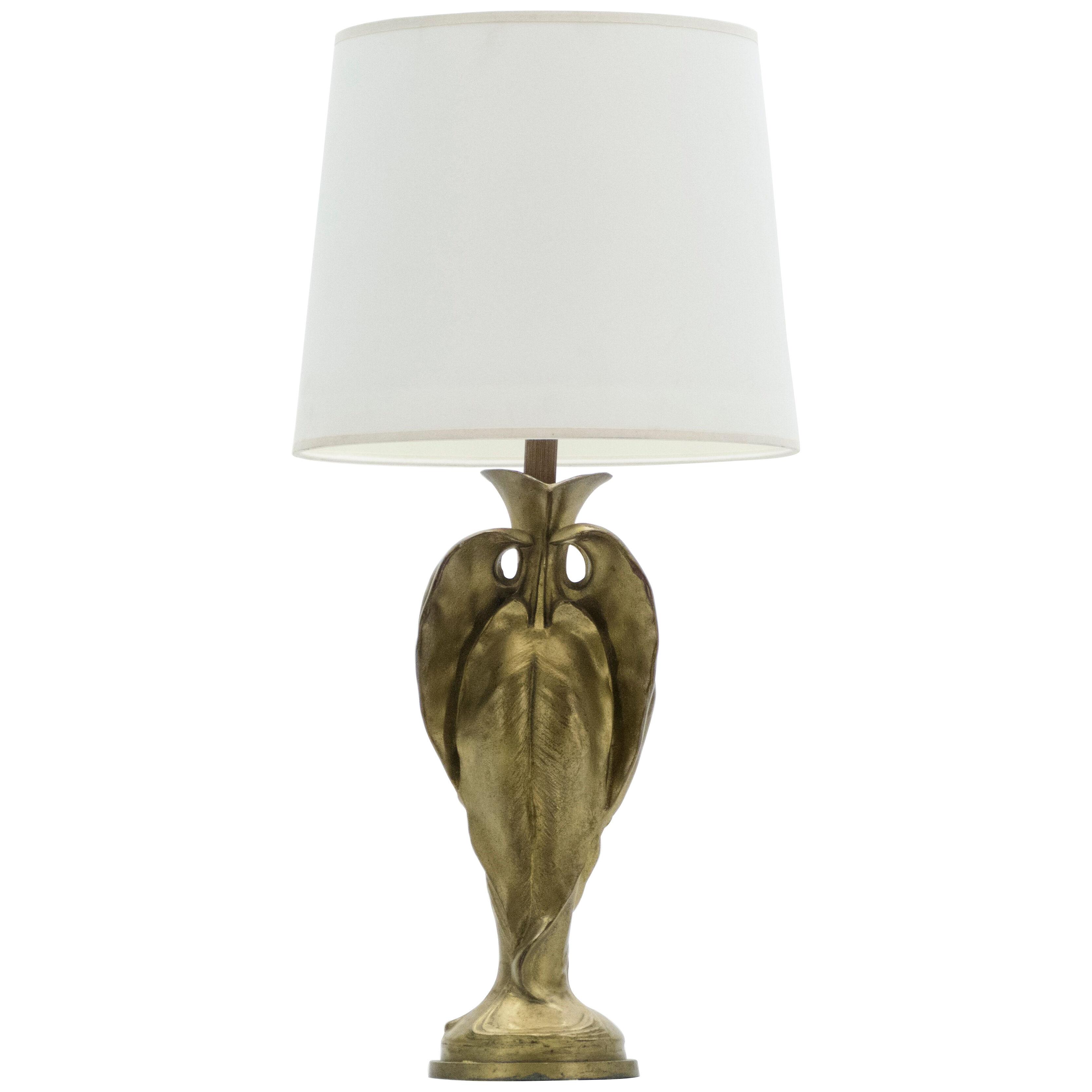 French Bronze Art Deco Brass Lamp, 1920s