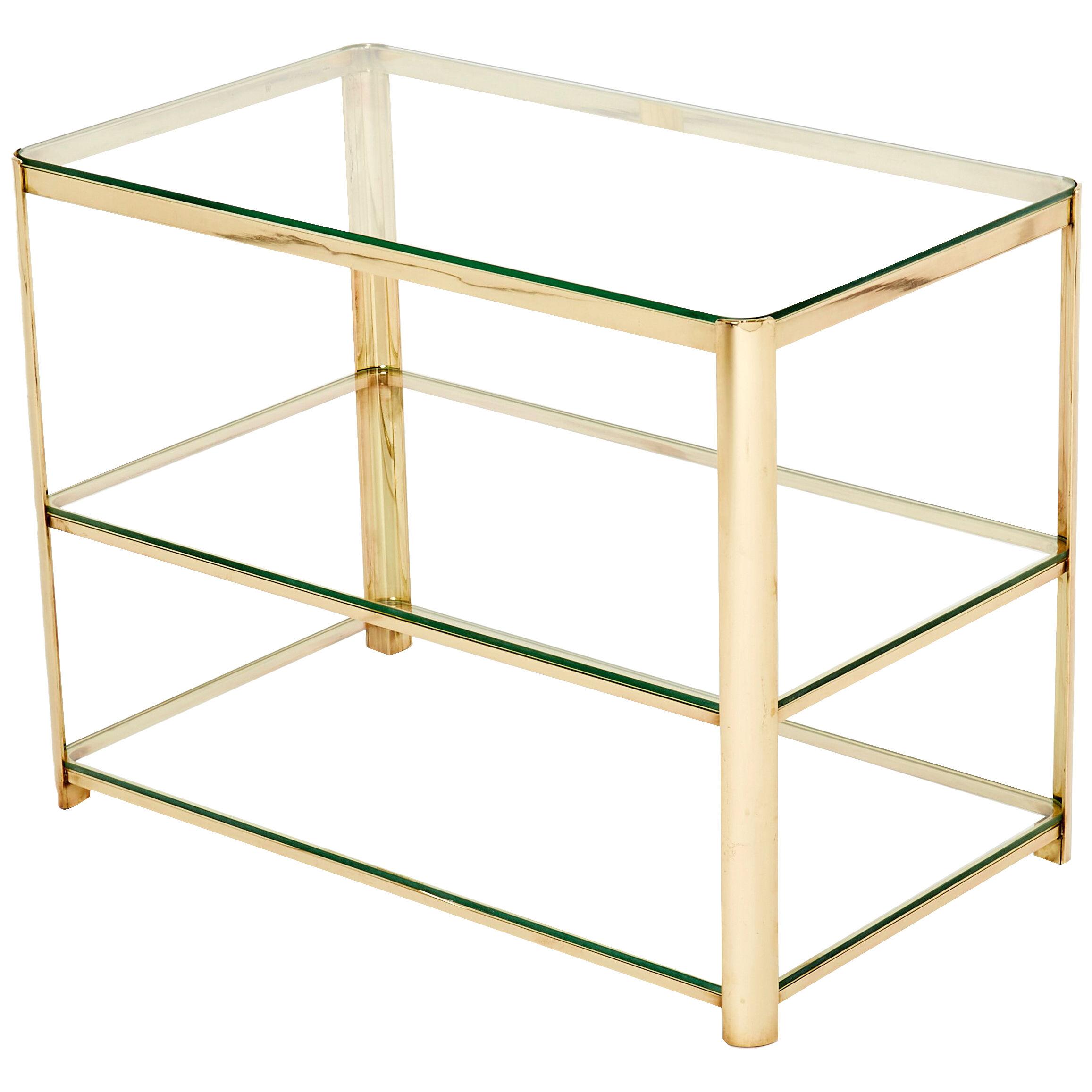 Three-tier Bronze side table by J.T. Lepelletier for Broncz 1960s