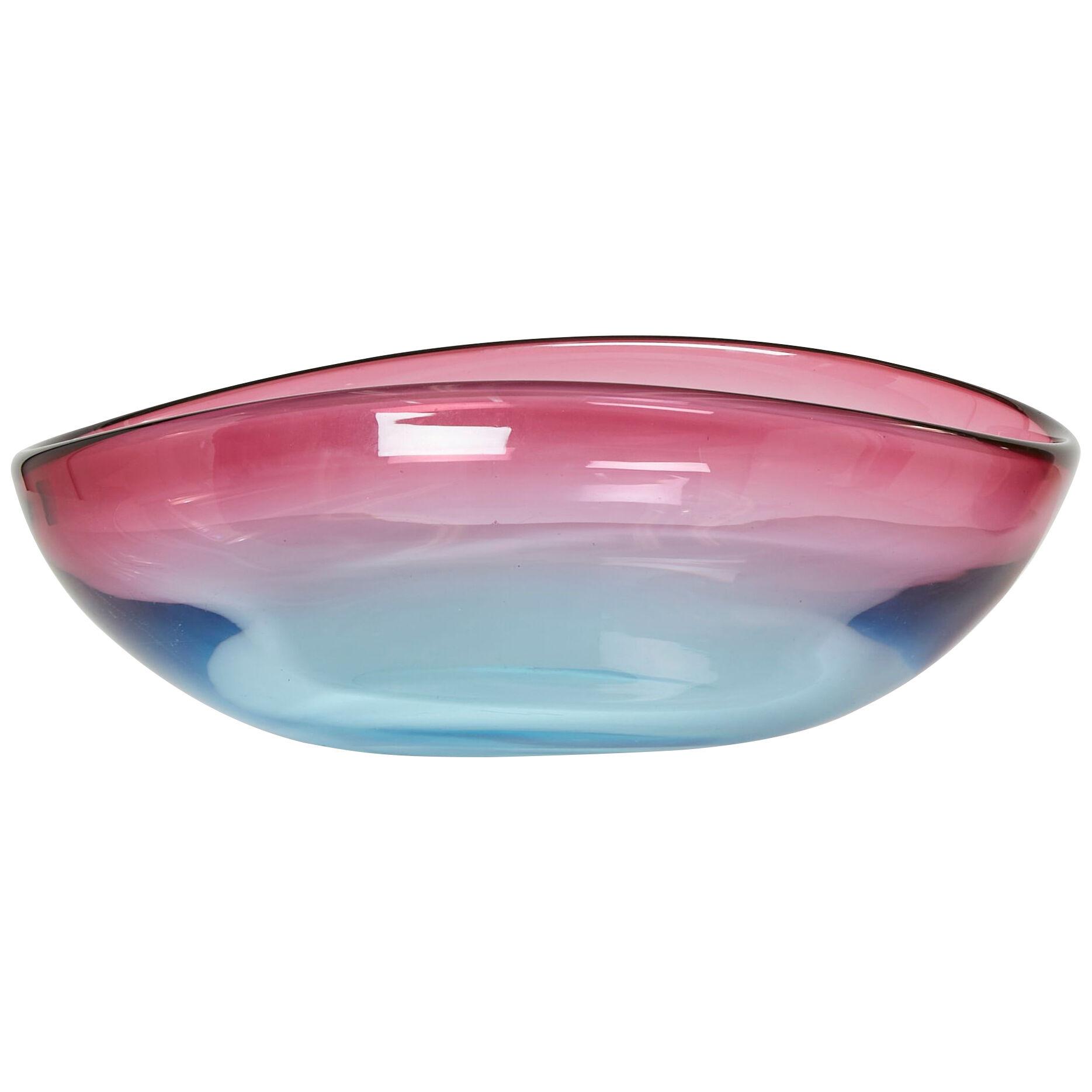 Flavio Poli large bowl centerpiece Murano glass for Seguso 1960 