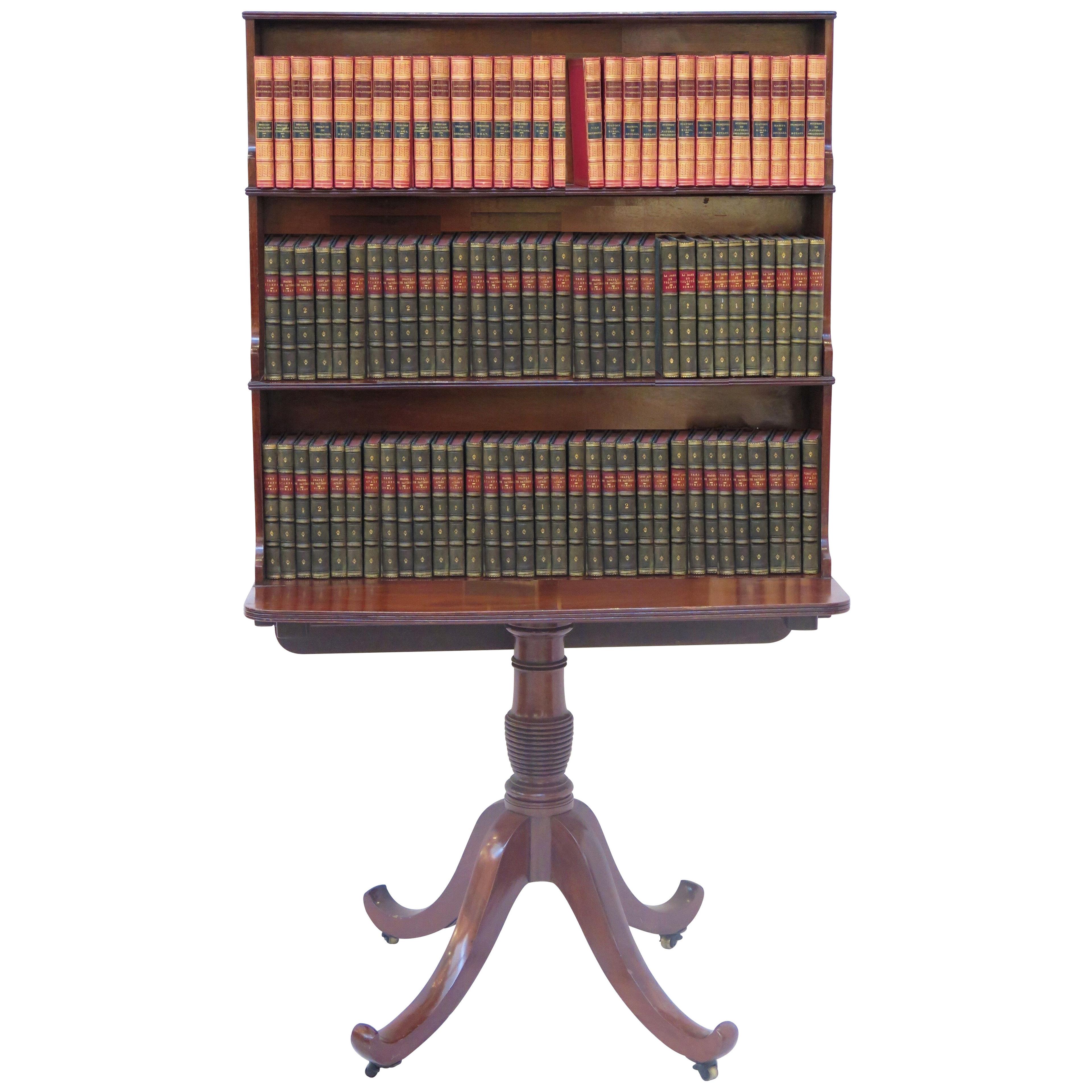 George III Mahogany Pedestal Waterfall Bookcase