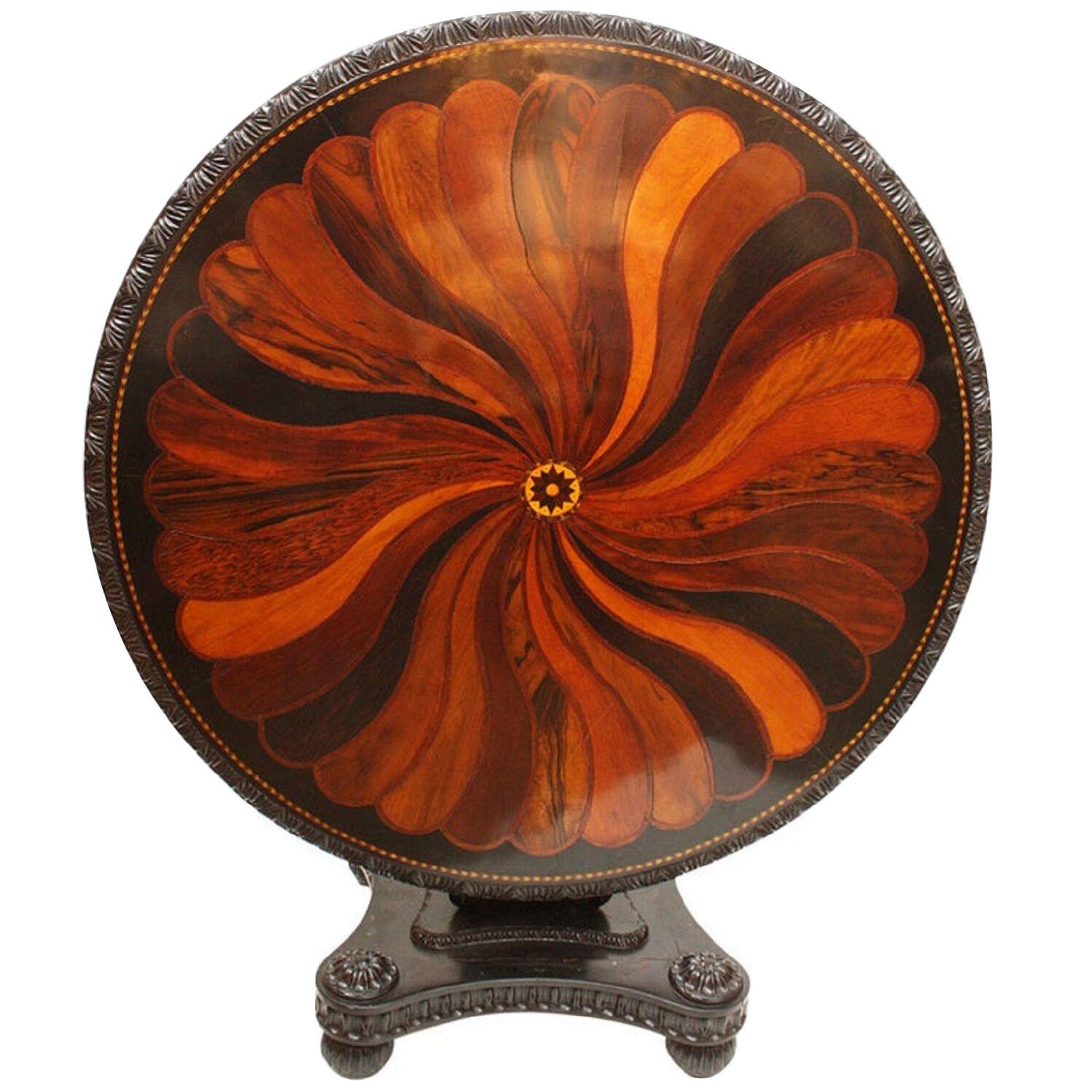 Anglo-Indian / Ceylonese Specimen Wood Centre Table