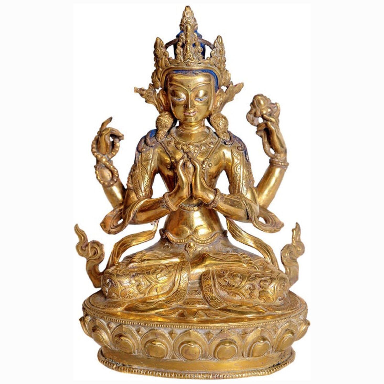 Tibetian Buddhist Deity Chenrezig 'Four-Armed Avalokiteshvara'