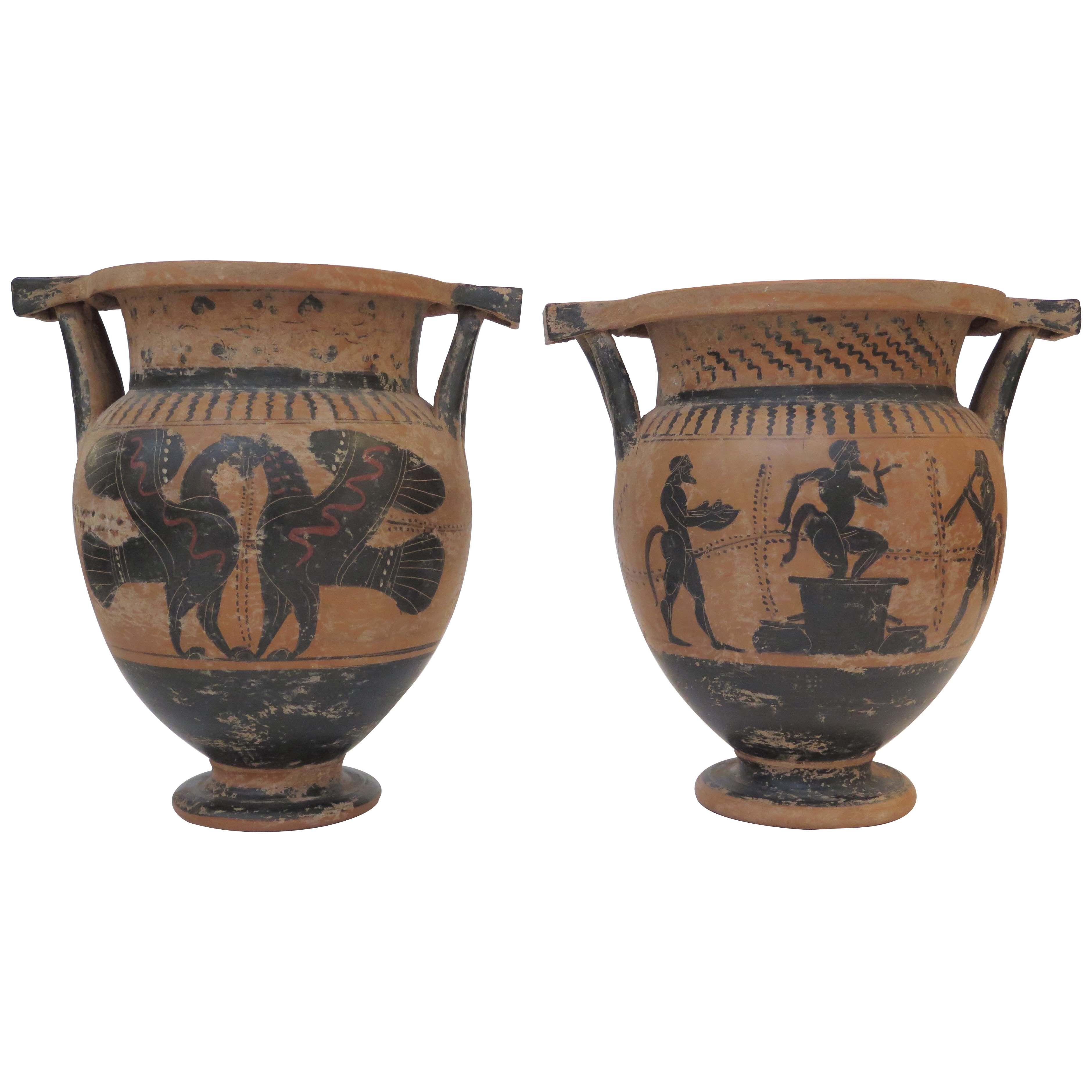 A Pair of Greek Classical Style Column-Kraters