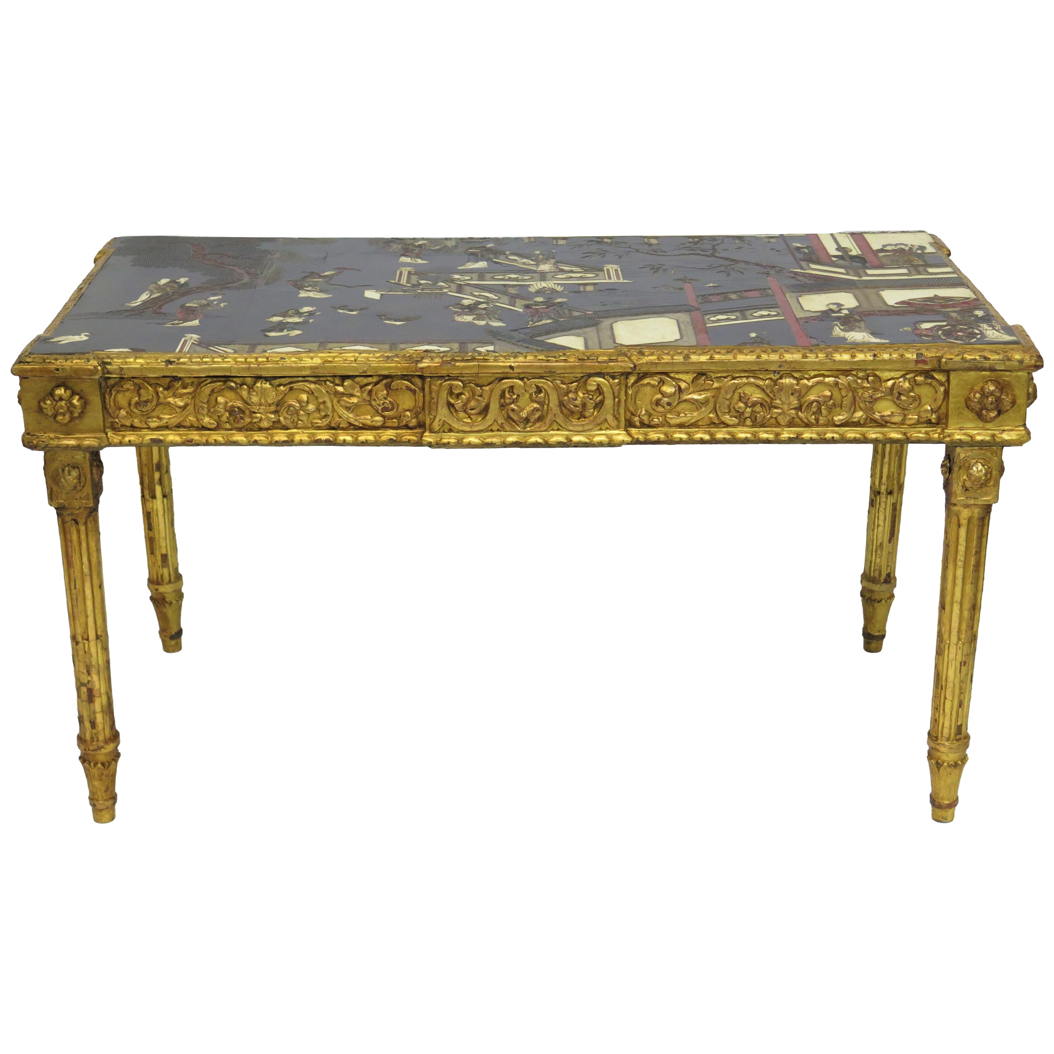 18th Century French Console Table with Chinese Coromandel Top  