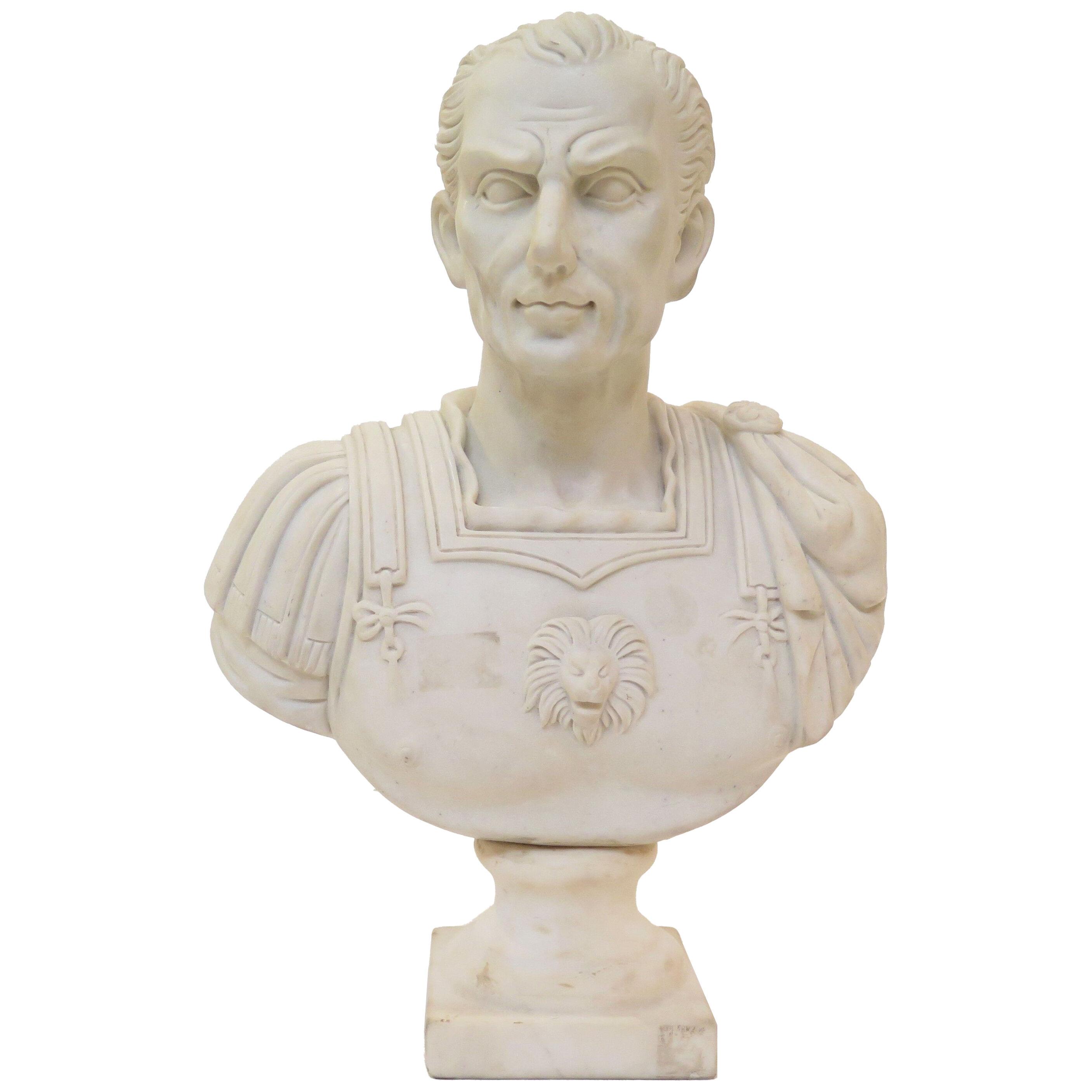 An Italian Carrara Marble Bust of a Roman Emperor