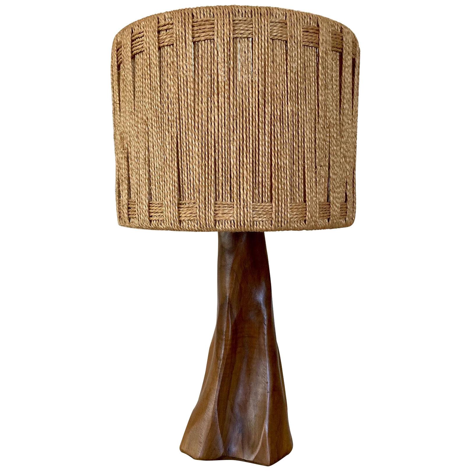 Olive wood table lamp Vallauris 1950's