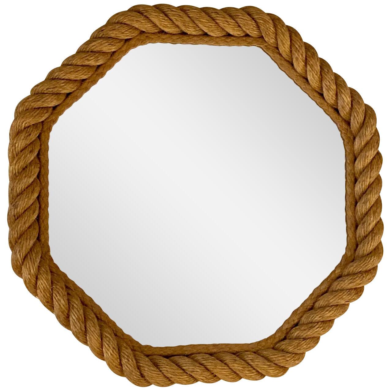Octagonal Rope Mirror by Audoux Minet