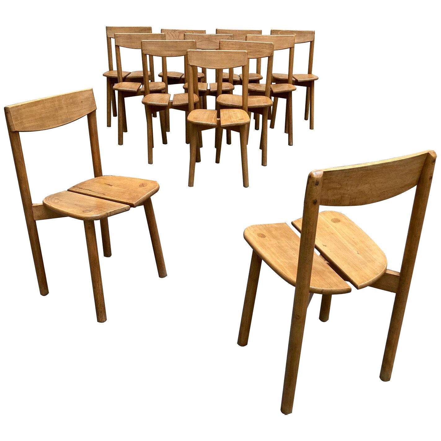 Set of 12 Chairs « Grains de café » by Gauthier Delaye, France, 1950