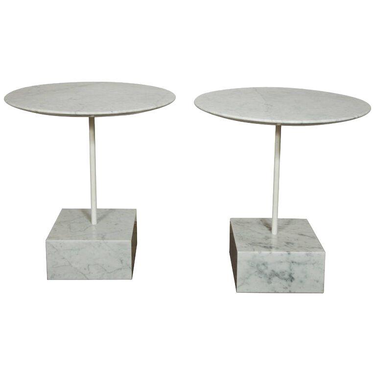 Pair of "Primavera" Marble Gueridons by Ettore Sottsass