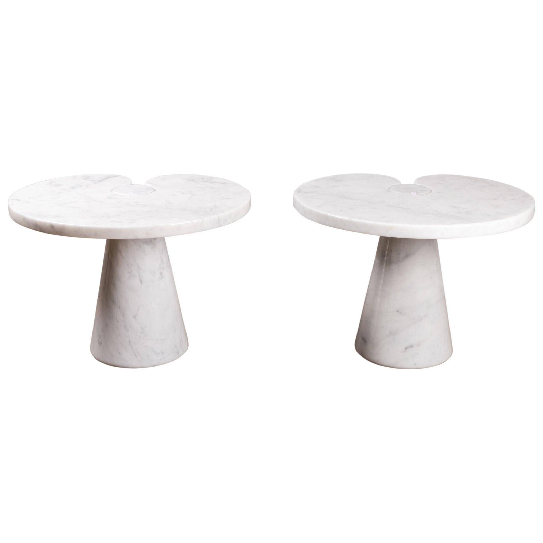 Pair of "Eros" Marble Tables, Designed by Angelo Mangiarotti for Skipper