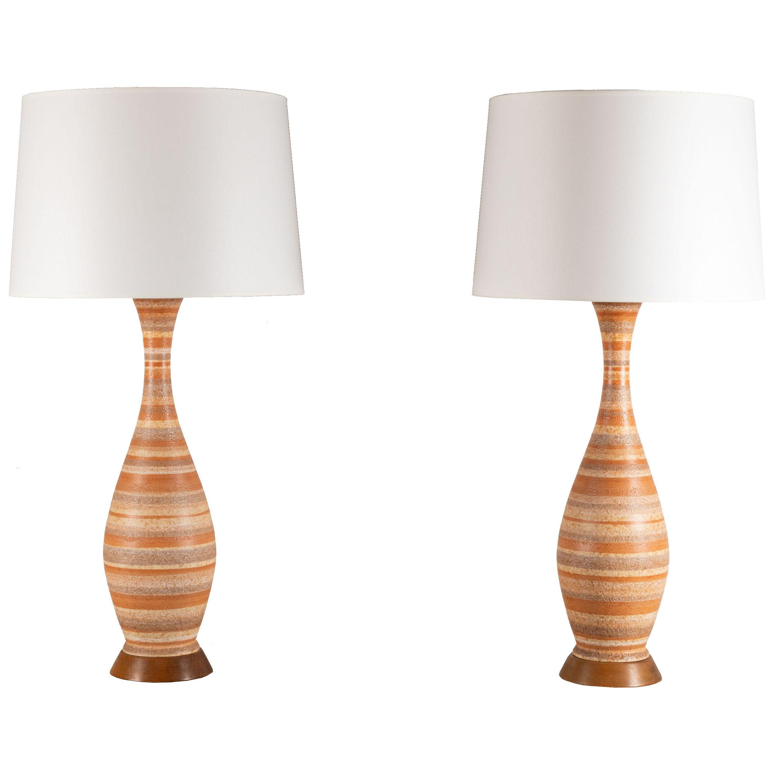 Pair of Ceramic Table Lamps, Italy 1950's