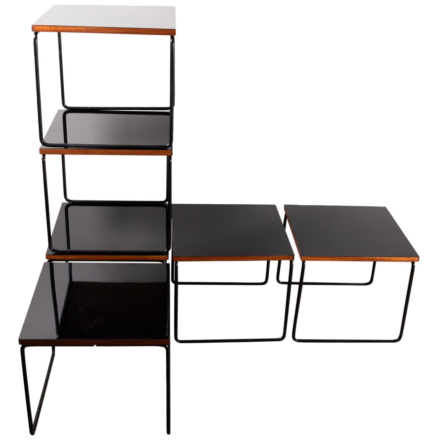Set of 6 " Volante" Side Tables by Pierre Guariche for Steiner, France, 1950