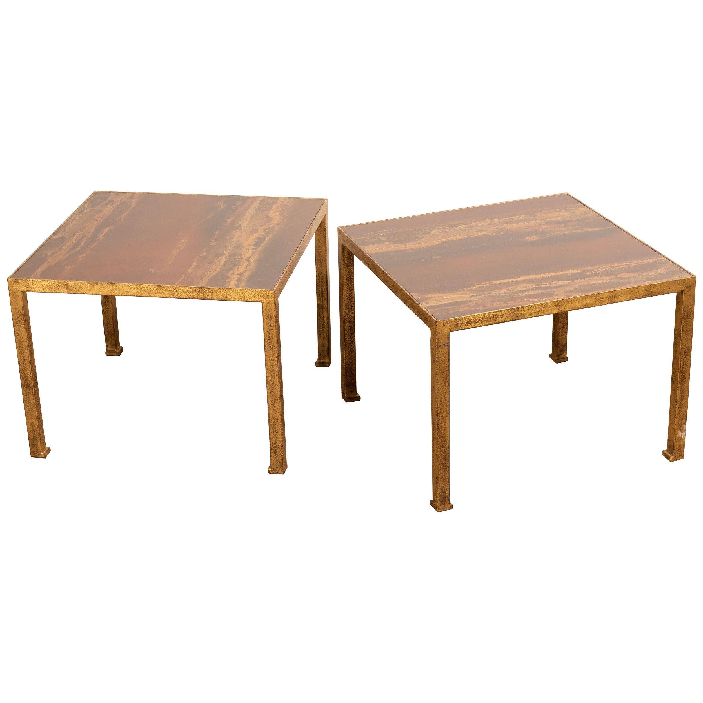 Pair of Square End Tables, by Maison Jansen