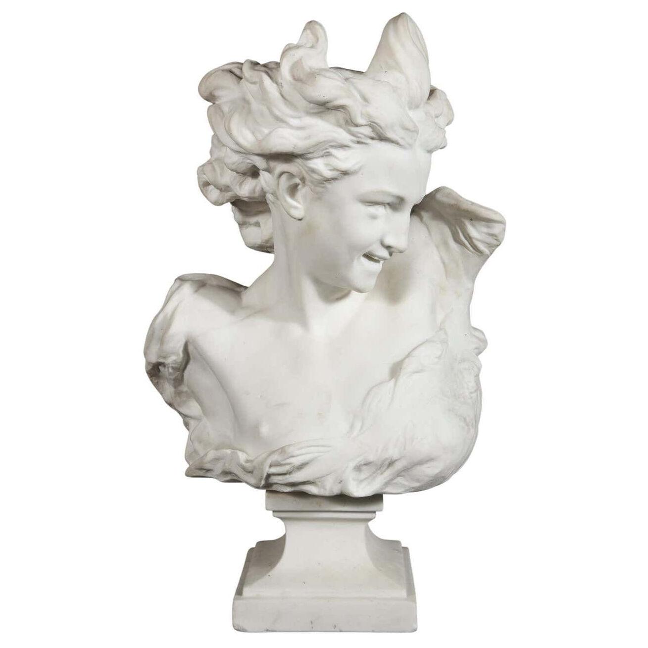 Jean-Baptiste Carpeaux (French, 1827–1875) Marble Bust of "Genie De La Danse"