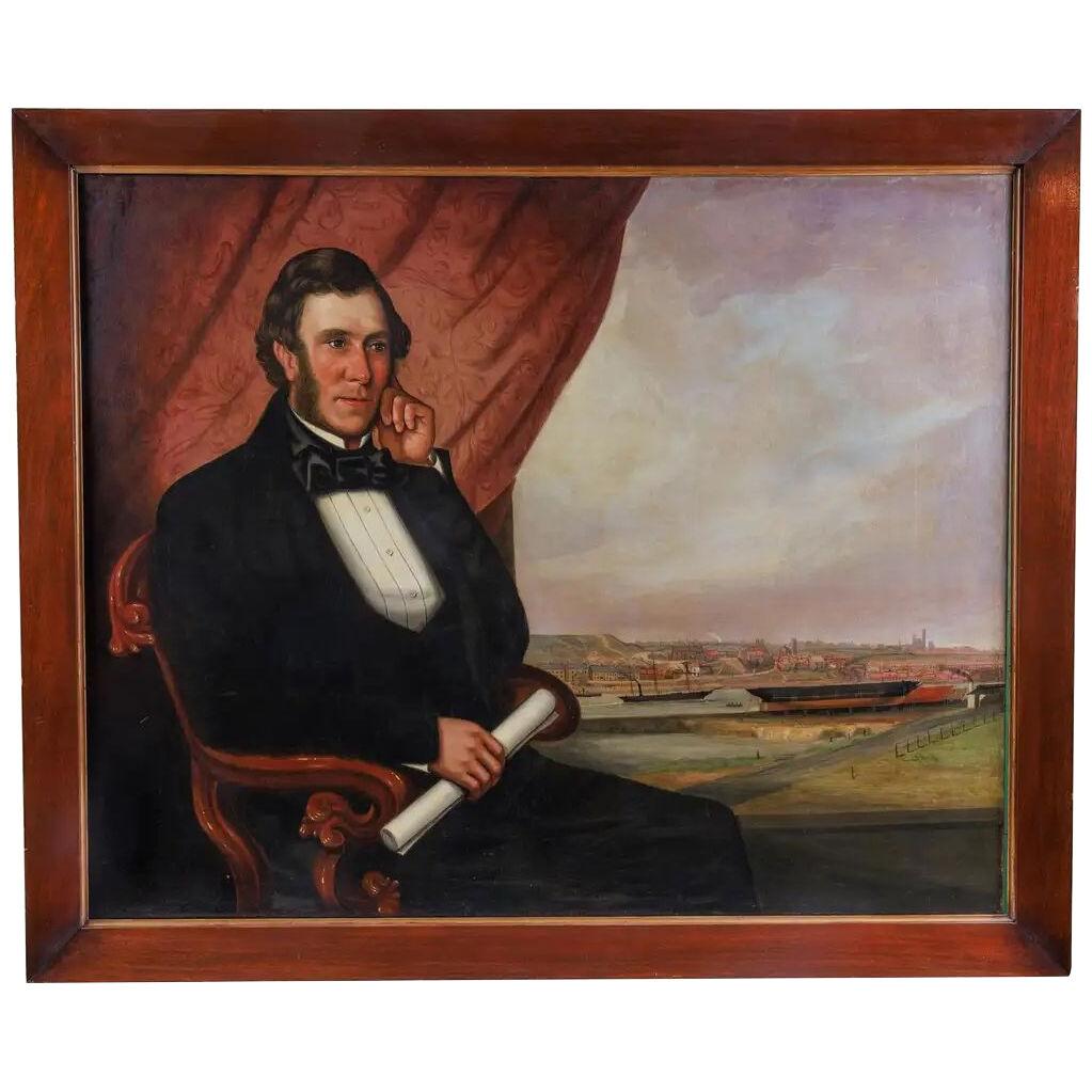 English School, A Rare Portrait of John Scott Russell and "The Great Eastern"