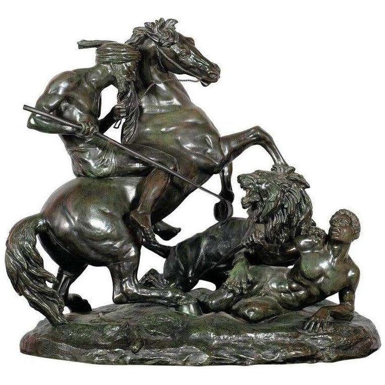 La Chasse Au Lion, The Lion Hunt, Monumental Bronze Sculpture after Aime Millet