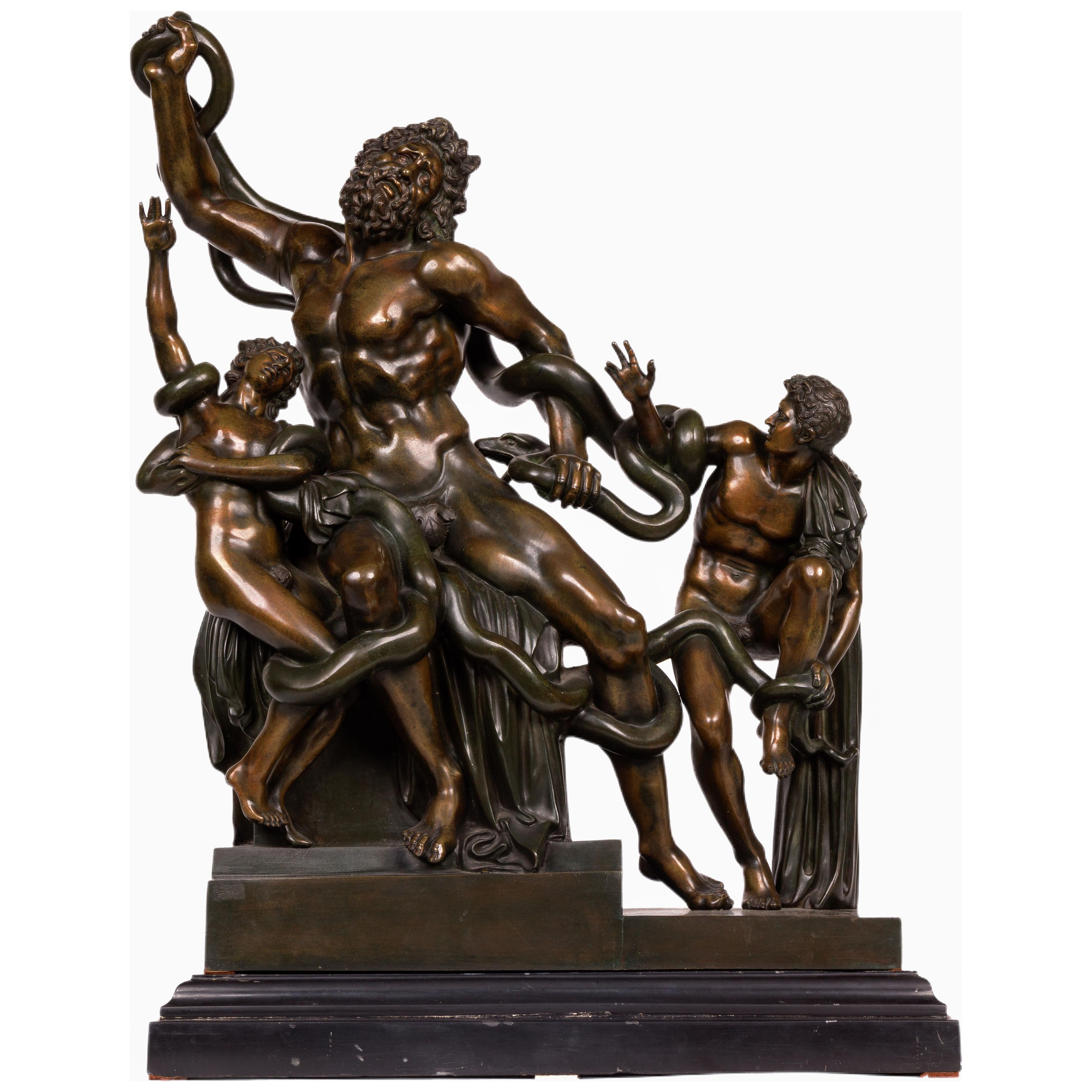 Italian Patinated Bronze Group Sculpture of Laocoon and His Sons, C. 1870