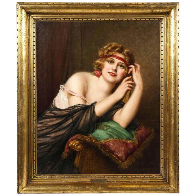 Portrait of an Elegant Woman Painting