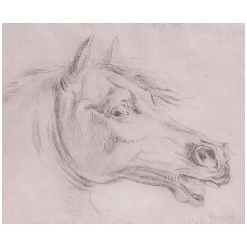 Theodore Gericault A Rare and Important Study Drawing The Charging Chasseur